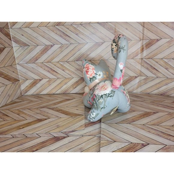 Light blue Floral Plush cat Playing with Yarn Handmade Decor Creative Crafts PA - Picture 3 of 5